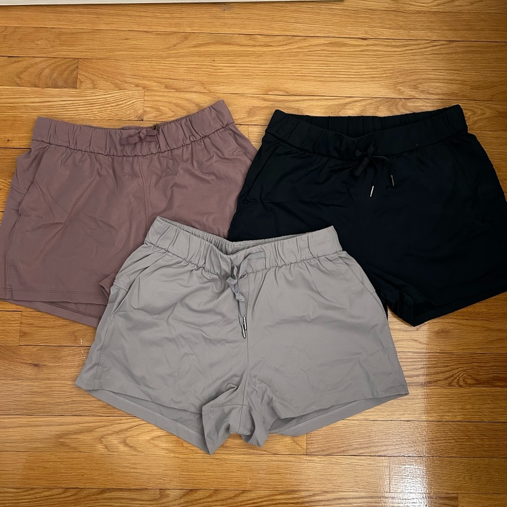 Bundle CRZ Yoga Shorts Size Medium- Black, Gray, Mauve Dusty Pink